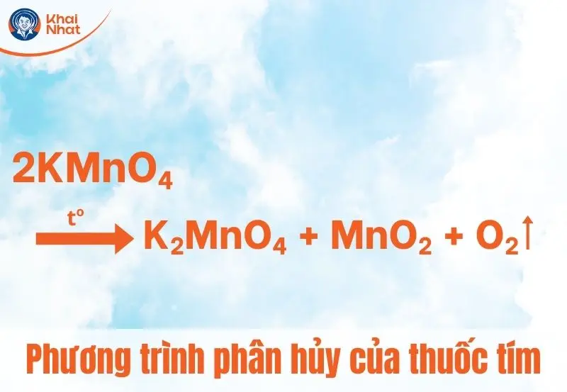 phương trình phân hủy của thuốc tím