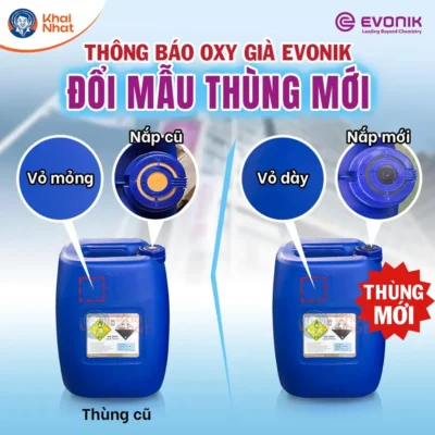 Thông báo thay đổi thùng của sản phẩm oxy già evonik