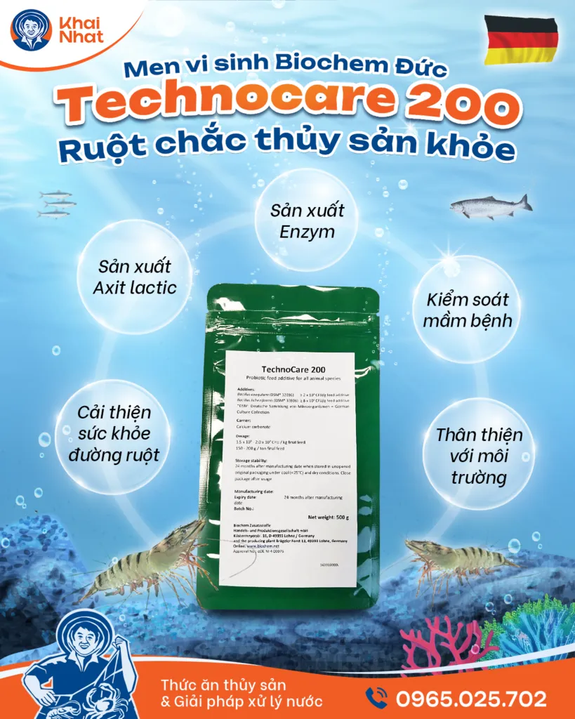 Thành phần chính và quy cách đóng gói của men vi sinh TechnoCare 200