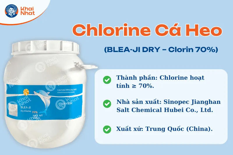 Chlorine Cá Heo đang là dòng clo bột xuất xứ từ Trung Quốc.