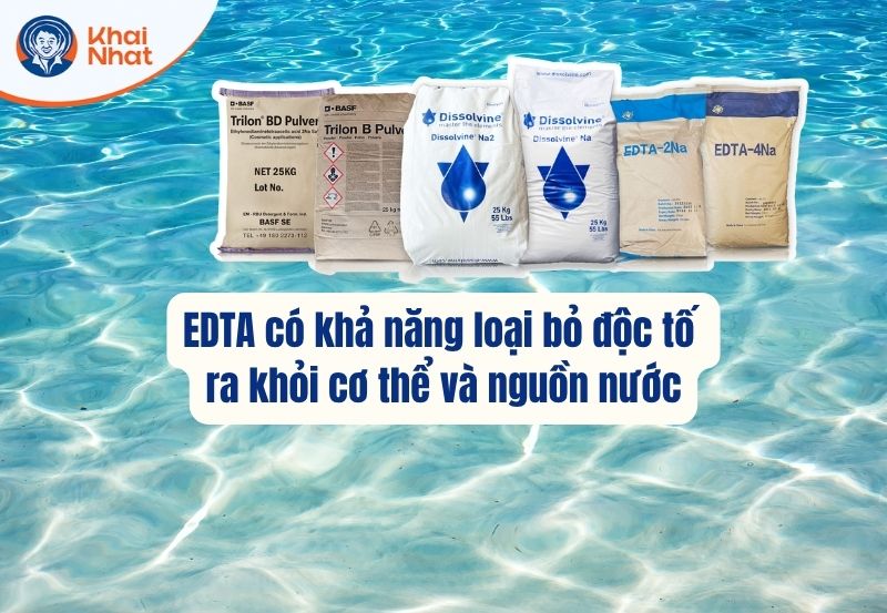 EDTA có khả năng loại bỏ độc tố trong cơ thể người và nước