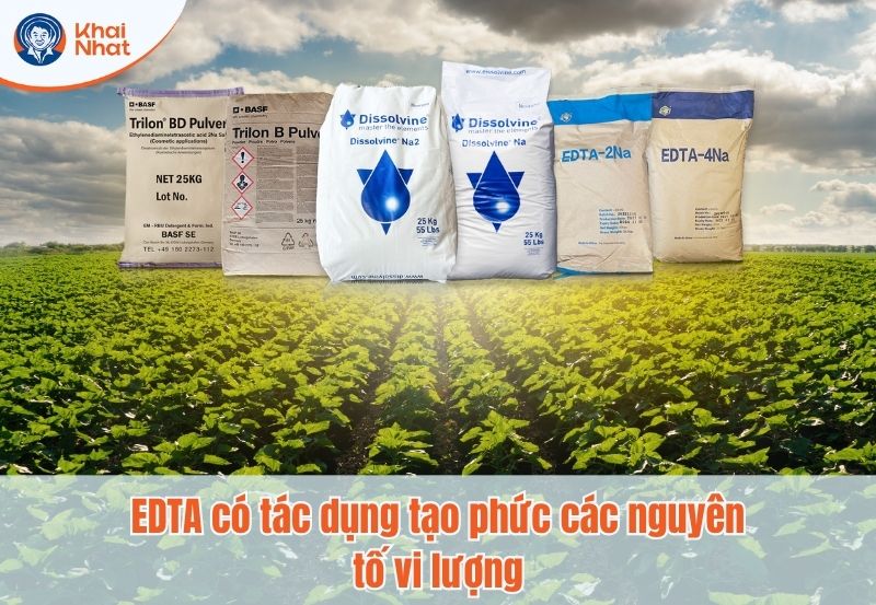 Trong nông nghiệp, EDTA thường được dùng để tạo phức với các nguyên tố vi lượng