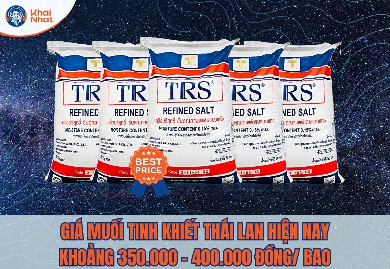 Hiện nay, giá muối tinh khiết tại thị trường Việt Nam giao động khoảng từ 350.000 - 400.000 đồng/ bao