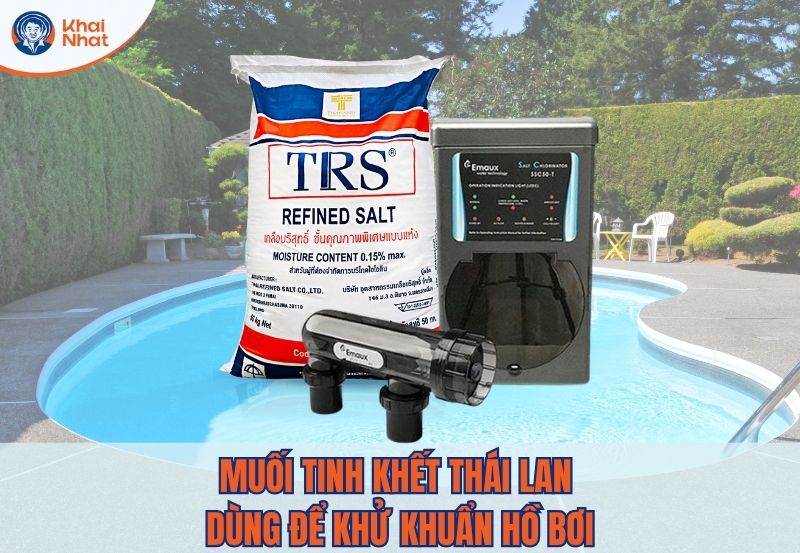 Muối tinh khiết thường dùng để khử khuẩn hồ bơi
