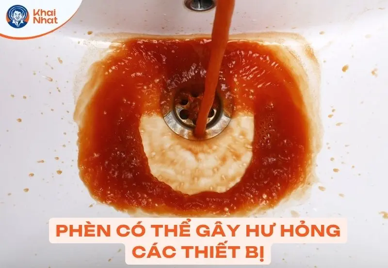 Thiết bị hư hỏng do nước bị nhiễm phèn