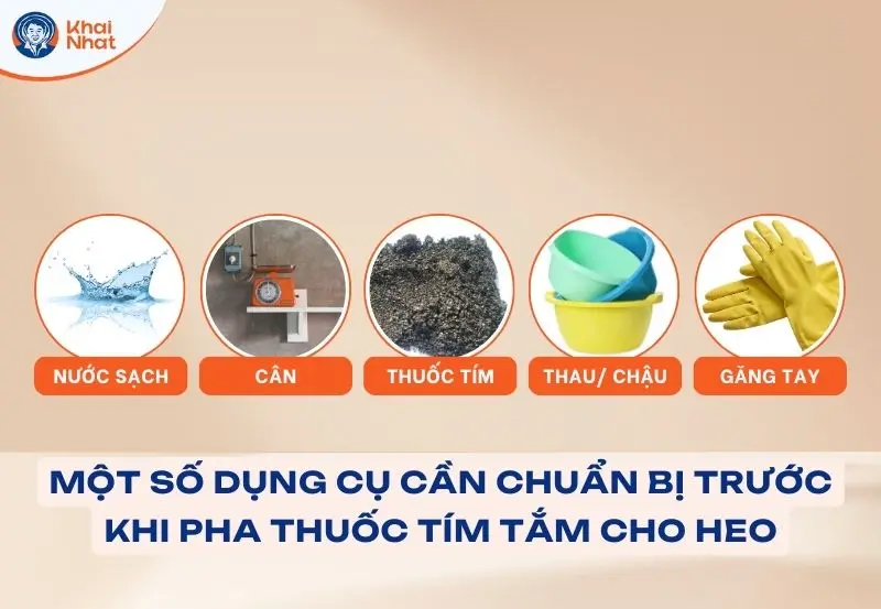 những vật dụng cần chuẩn bị khi pha thuốc tím