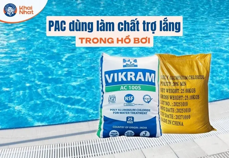 PAC có tác dụng làm trong nước hồ bơi
