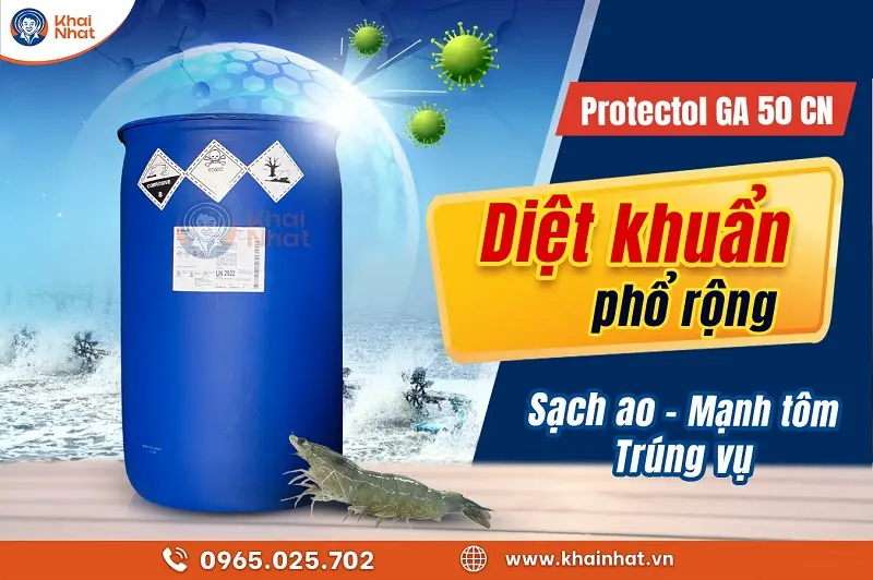 sử dung các loại thuốc đặc trị như protectol để xử lý bệnh tôm bị đóng khói đèn