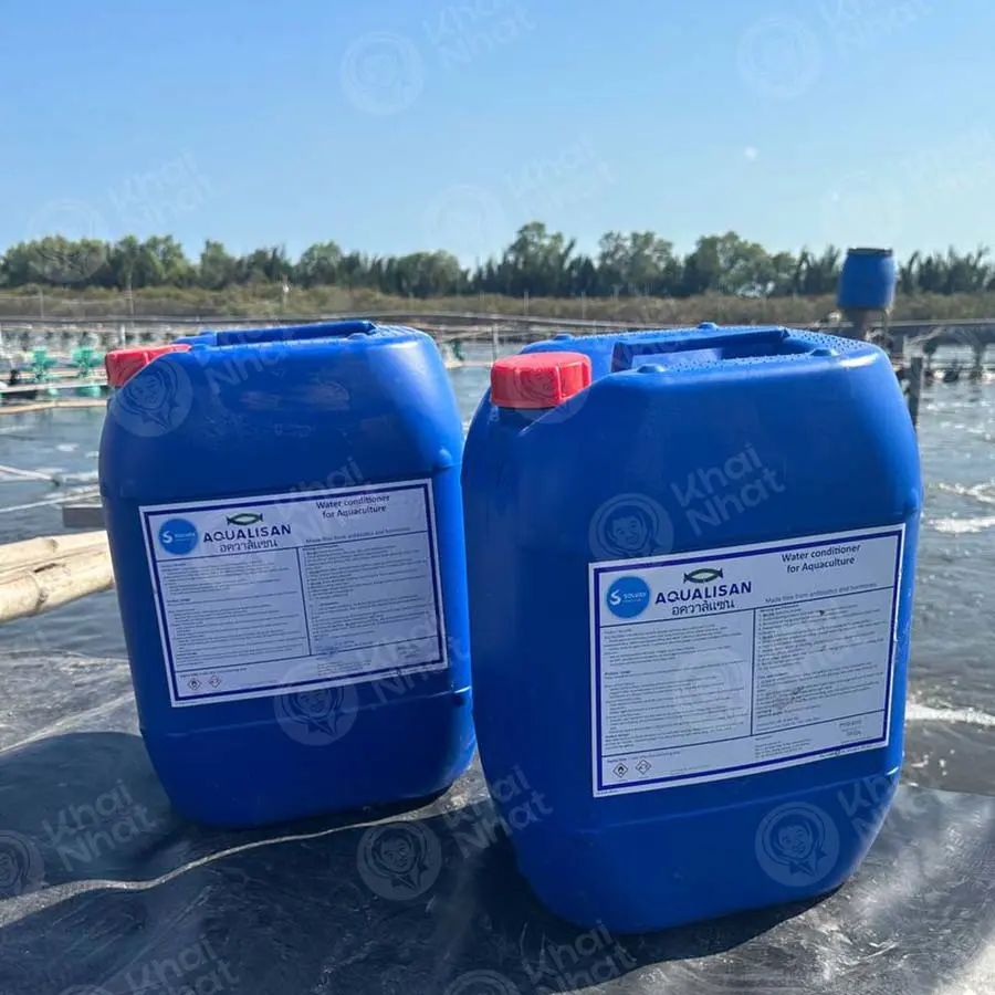 Aqualisan là sản phẩm giúp loại bỏ khí độc amoni trong ao nuôi tôm hiệu quả