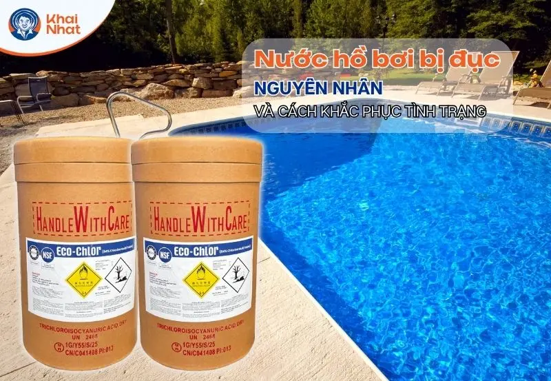 banner nước bể bơi bị đục