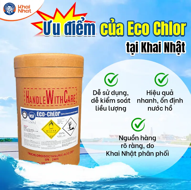 Eco chlor là sản phẩm chuyên dùng dành rei6ng cho bể bơi
