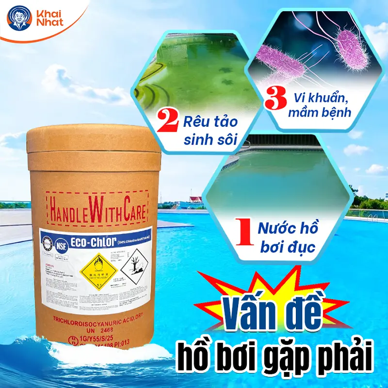 Eco chlor sản phẩm chuyên dùng cho hồ bơi