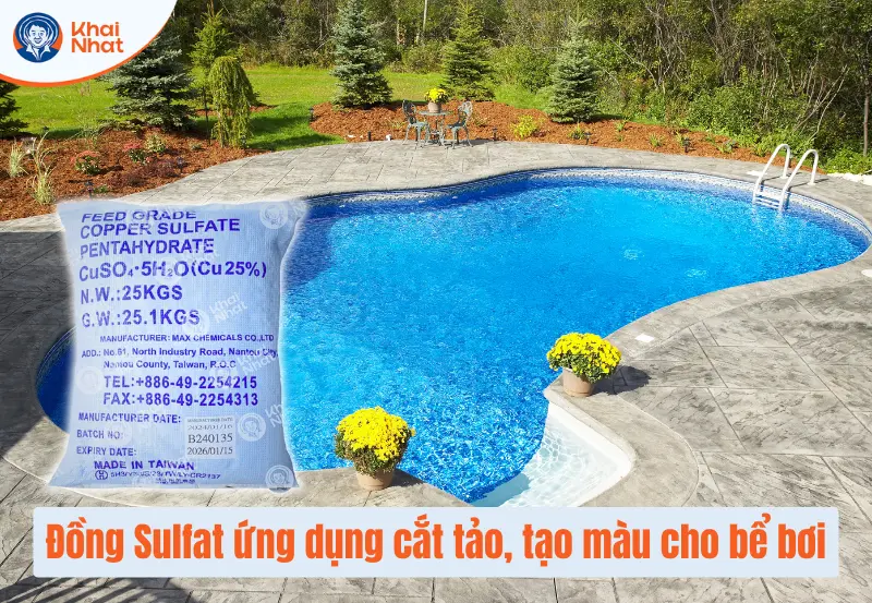 Đồng sunfat được ứng dụng xử lý nước hồ bơi =